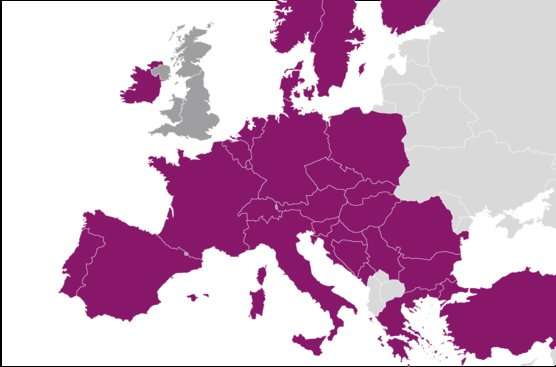 mapa eurail global pass